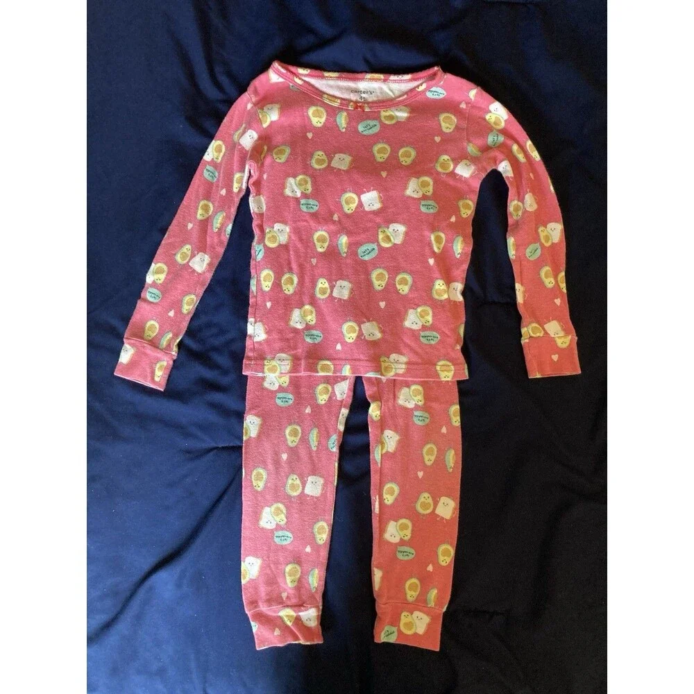 4T Carter’s girl clothes - 2 piece outfit | avocado and cuddle theme